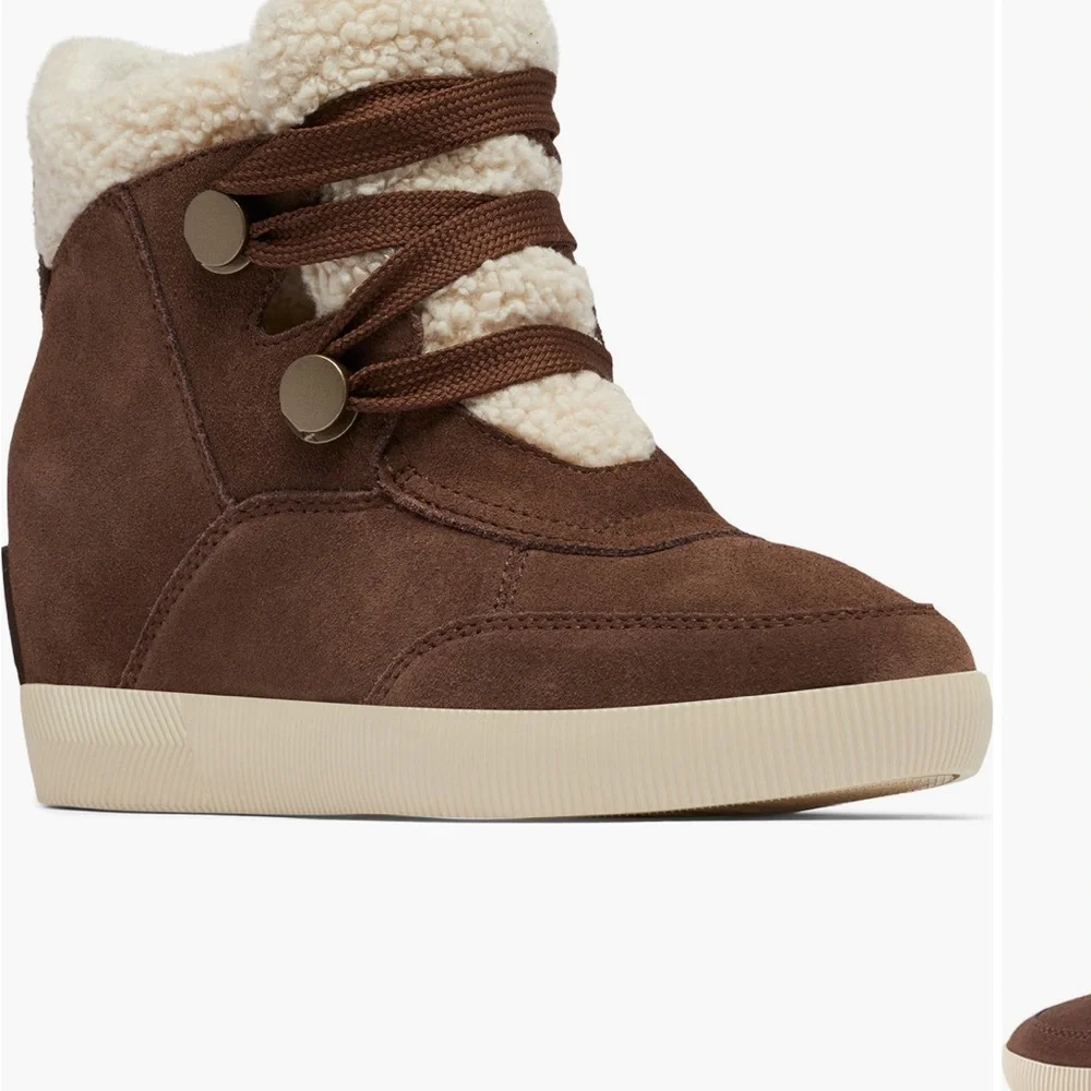 Women's SOREL Out N About Faux Shearling Bootie Tobacco/Natural Size 8